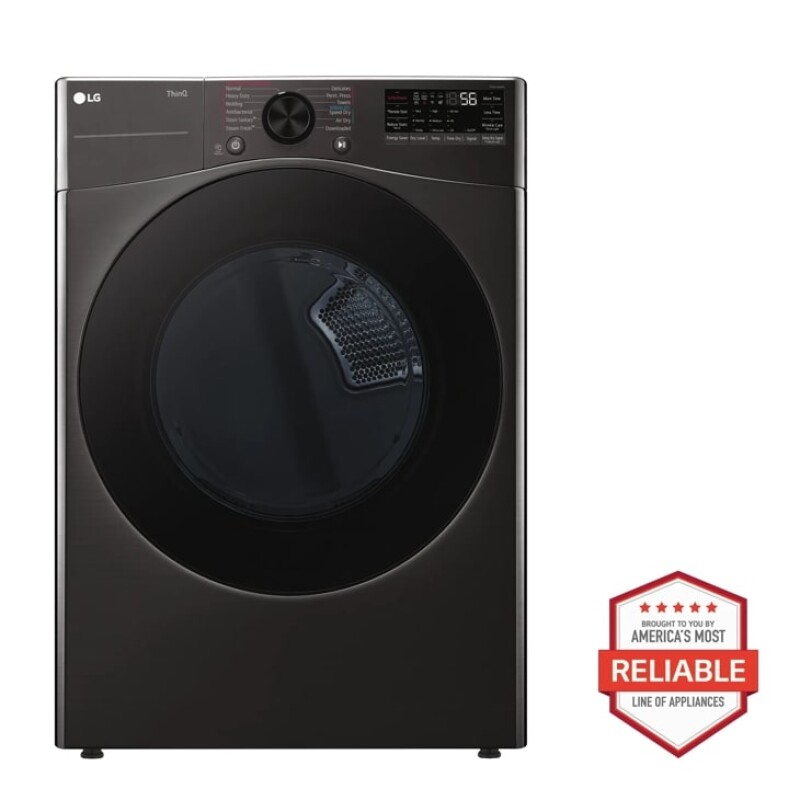 LG 7.4 cu. ft. Smart Front Load Electric Dryer with Sensor Dry & Steam Technology Black DLEX4080B Picture 1