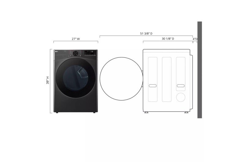 7.4 cu. ft. Smart Front Load Electric Dryer with Sensor Dry & Steam Technology DLEX4080B