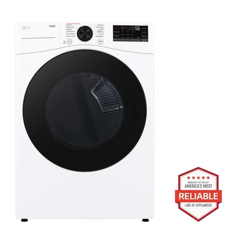7.4 cu. ft. Ultra Large Capacity Smart Front Load Electric Dryer with Sensor Dry & Steam Technology DLEX4080W
