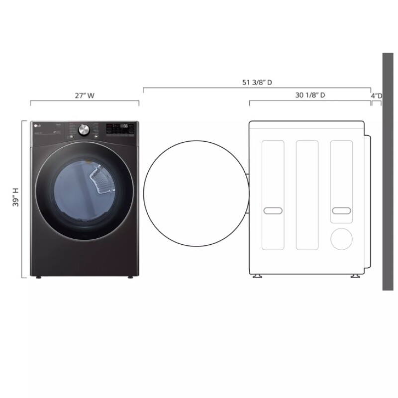 7.4 cu. ft. Front Load Electric Dryer with TurboSteam™ and Built-In Intelligence DLEX4200B
