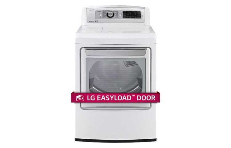 LG 7.3 cu.ft. Ultra Large SteamDryer™ with EasyLoad™ Door White DLEX5780WE Picture 1