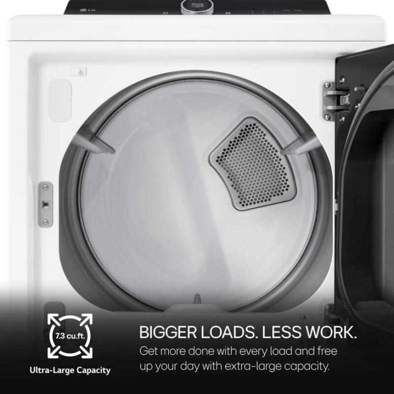 7.3 Cu. Ft. Ultra Large High Efficiency Electric Turbosteam™ Easyload™ Door, Wi-fi Connectivity, White DLEX8600WE