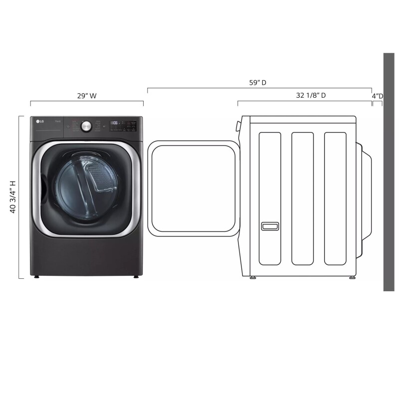 9.0 Cu. Ft. Mega Capacity Smart Wi-fi Enabled Front Load Electric Dryer With Turbosteam™ And Built-in Intelligence DLEX8900B