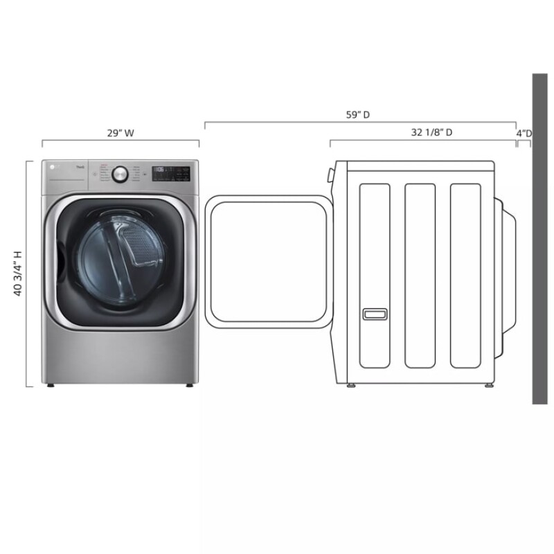 9.0 cu. ft. Mega Capacity Smart wi-fi Enabled Front Load Electric Dryer with TurboSteam™ and Built-In Intelligence DLEX8980V