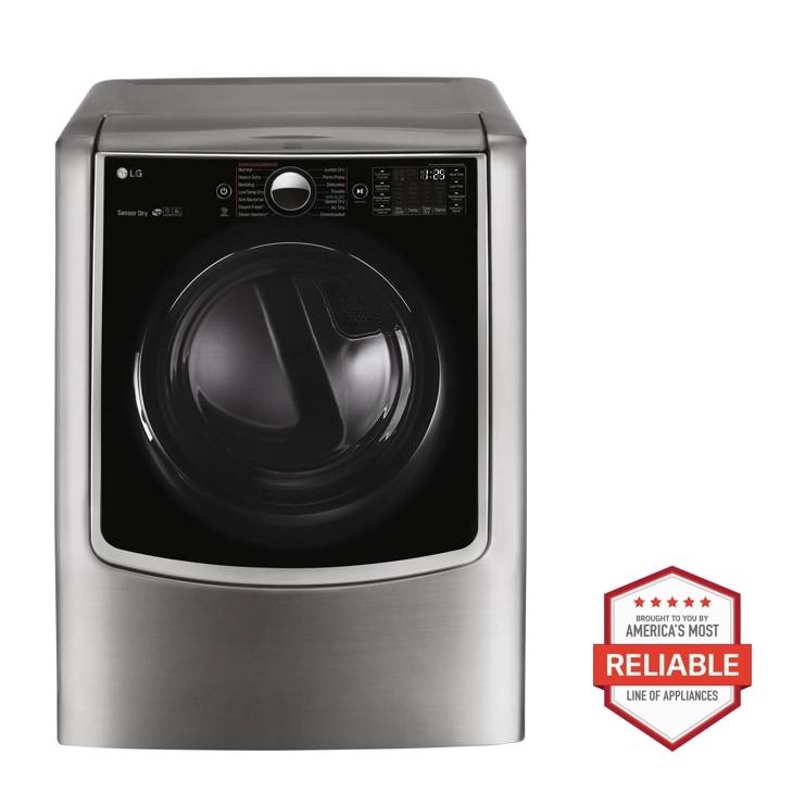 LG 9.0 cu. ft. Large Smart wi-fi Enabled Electric Dryer w/ TurboSteam™ Graphite Steel DLEX9000V Picture 1