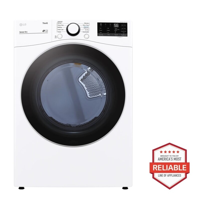 LG 7.4 cu. ft. Ultra Large Capacity Smart wi-fi Enabled Front Load Gas Dryer with Built-In Intelligence White DLG3601W Picture 1