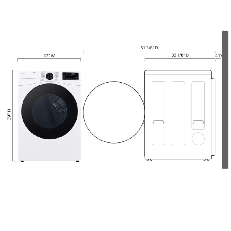 7.4 cu. ft. Ultra Large Capacity Smart Front Load Gas Dryer with Sensor Dry & Steam Technology DLGX4081W