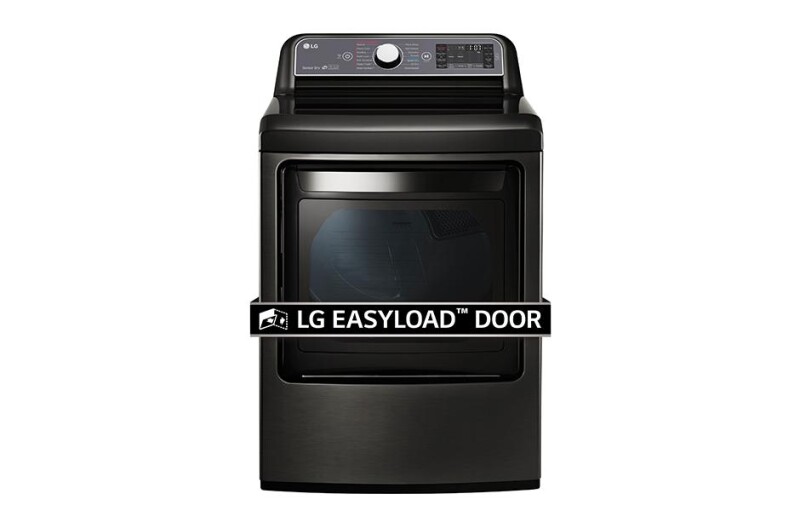 LG 7.3 cu. ft. Ultra Large Capacity TurboSteam™ Gas Dryer with EasyLoad™ Door Black Stainless Steel DLGX7601KE Picture 1