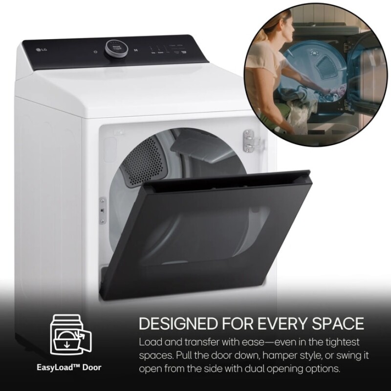 7.3 Cu. Ft. Ultra Large Capacity Rear Control Gas Dryer With Easyload™ Door, Ai Sensing And Turbosteam™ DLGX8601WE