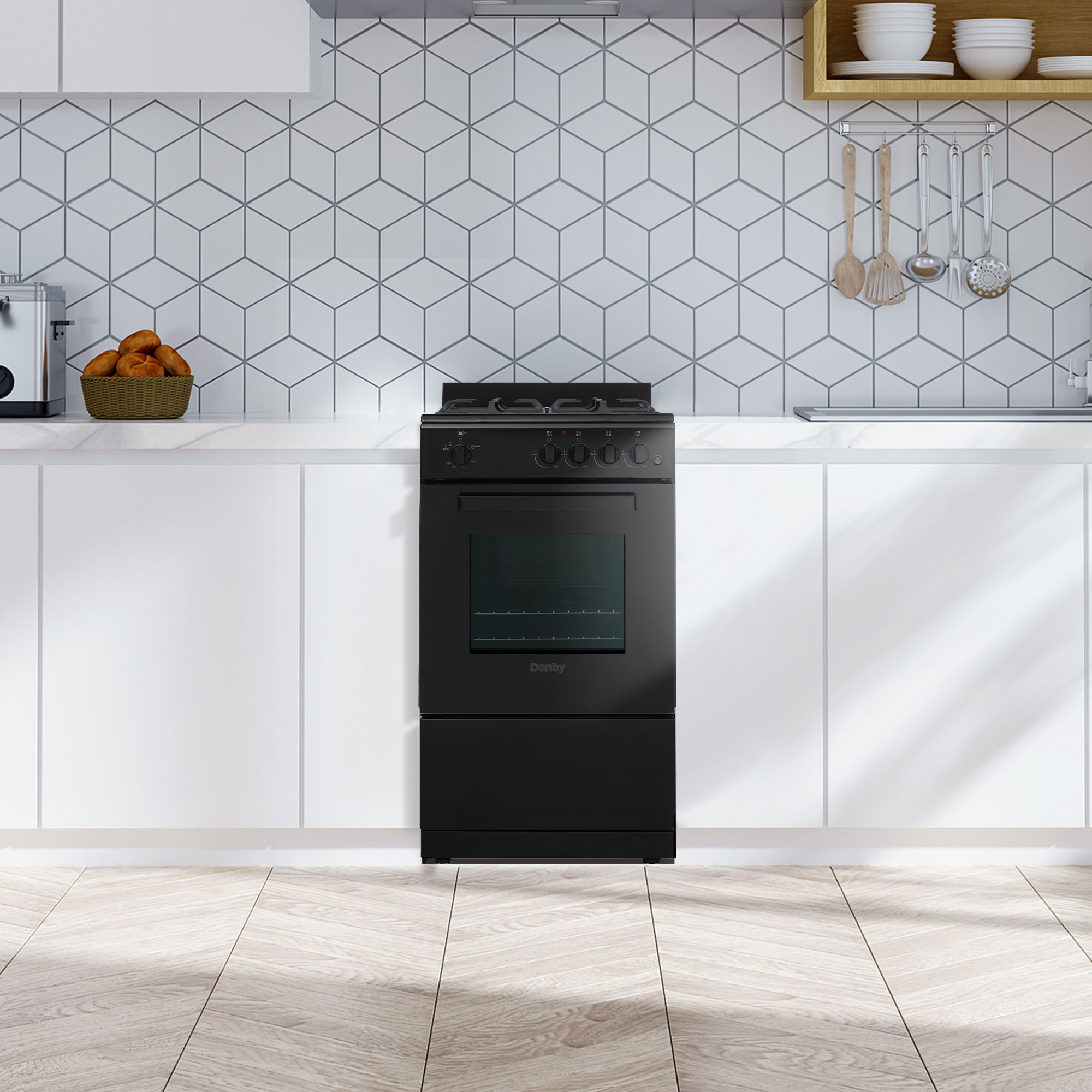 20″ Wide Gas Range in Black DR20V1BGLP