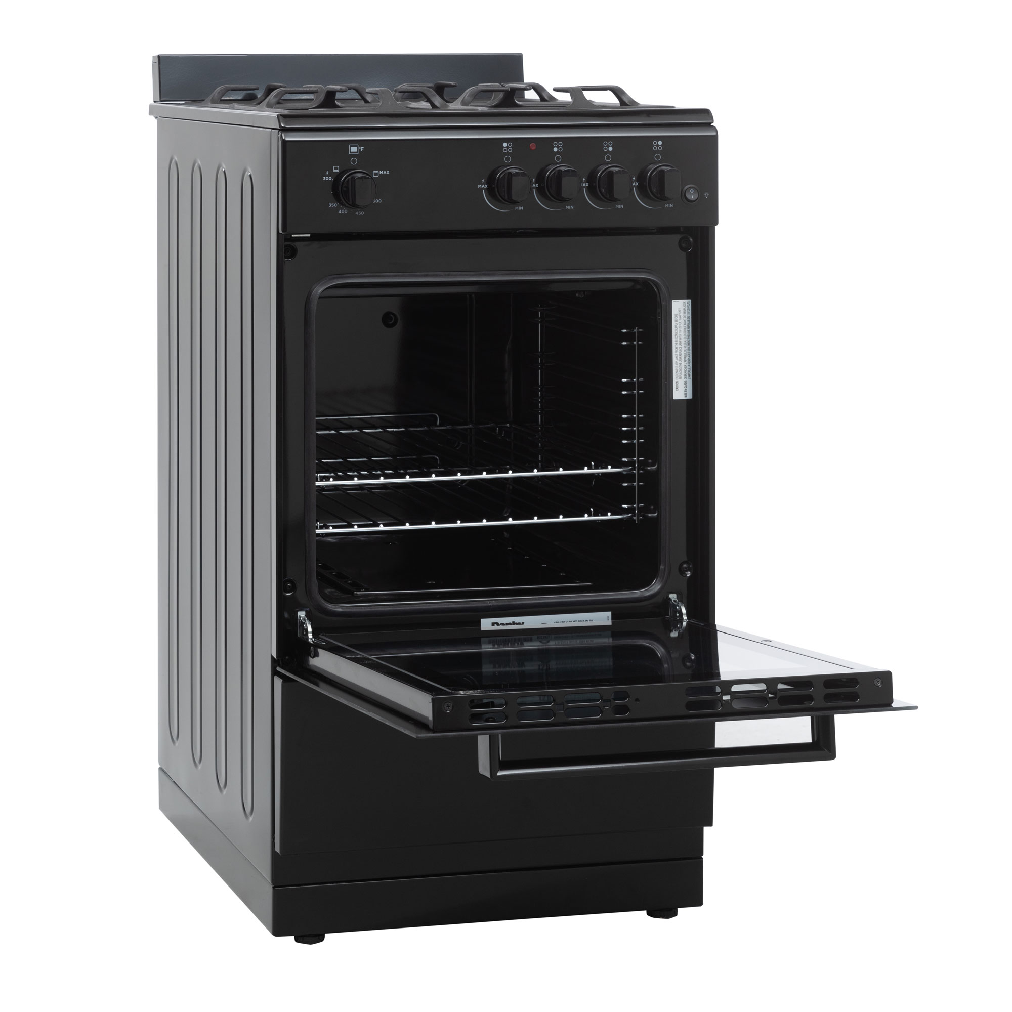 20″ Wide Gas Range in Black DR20V1BGLP