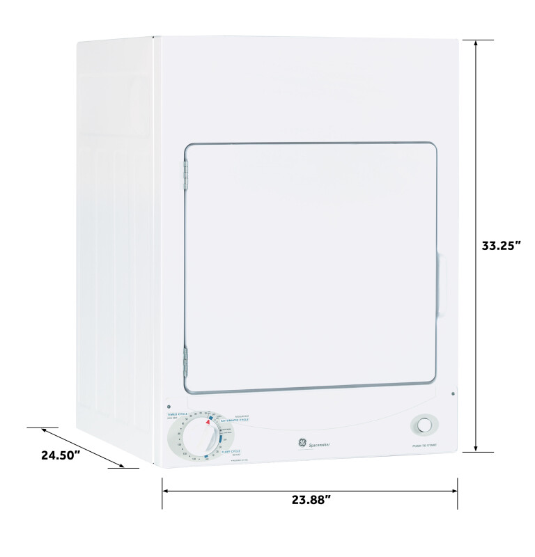 Spacemaker 120V 3.6 cu. ft. Capacity Stationary Electric Dryer DSKS333ECWW
