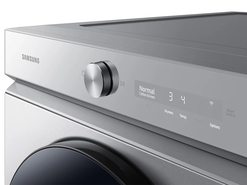 Bespoke 7.6 cu. ft. Ultra Capacity Gas Dryer with Super Speed Dry and AI Smart Dial in Silver Steel DVG53BB8700TA3