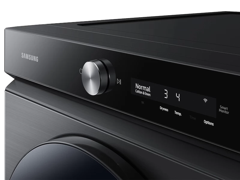 Bespoke 7.6 cu. ft. Ultra Capacity Gas Dryer with Super Speed Dry and AI Smart Dial in Brushed Black DVG53BB8700VA3