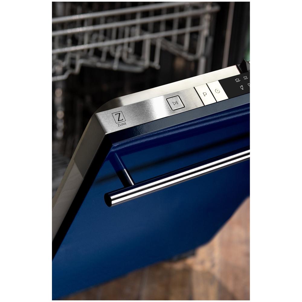 24 In. Top Control Dishwasher In Blue Gloss And Modern Style Handle, 52dba DWBGH24