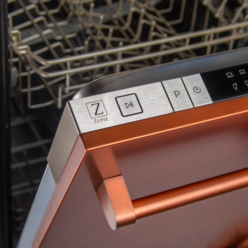24 in. Copper Top Control Built-In Dishwasher with Tub and Traditional Style Handle, 52dBa DWCH24