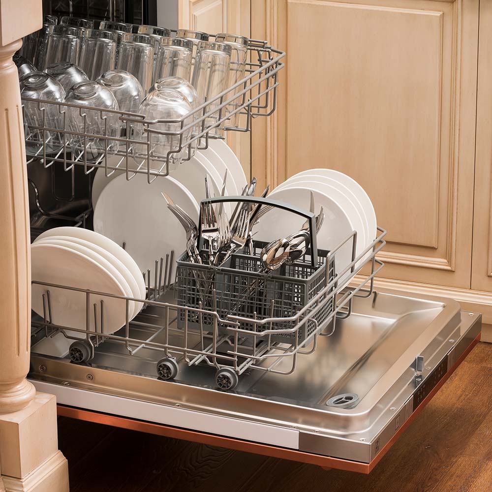 24 in. Copper Top Control Built-In Dishwasher with Tub and Traditional Style Handle, 52dBa DWCH24