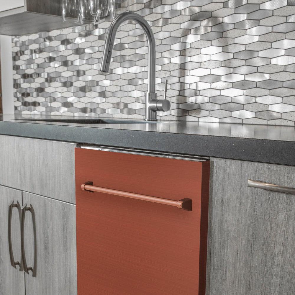 24 in. Copper Top Control Built-In Dishwasher with Tub and Traditional Style Handle, 52dBa DWCH24