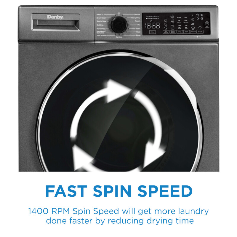 2.2 cu. ft. 24″ Front Load Washing Machine DWM022D1DSDB