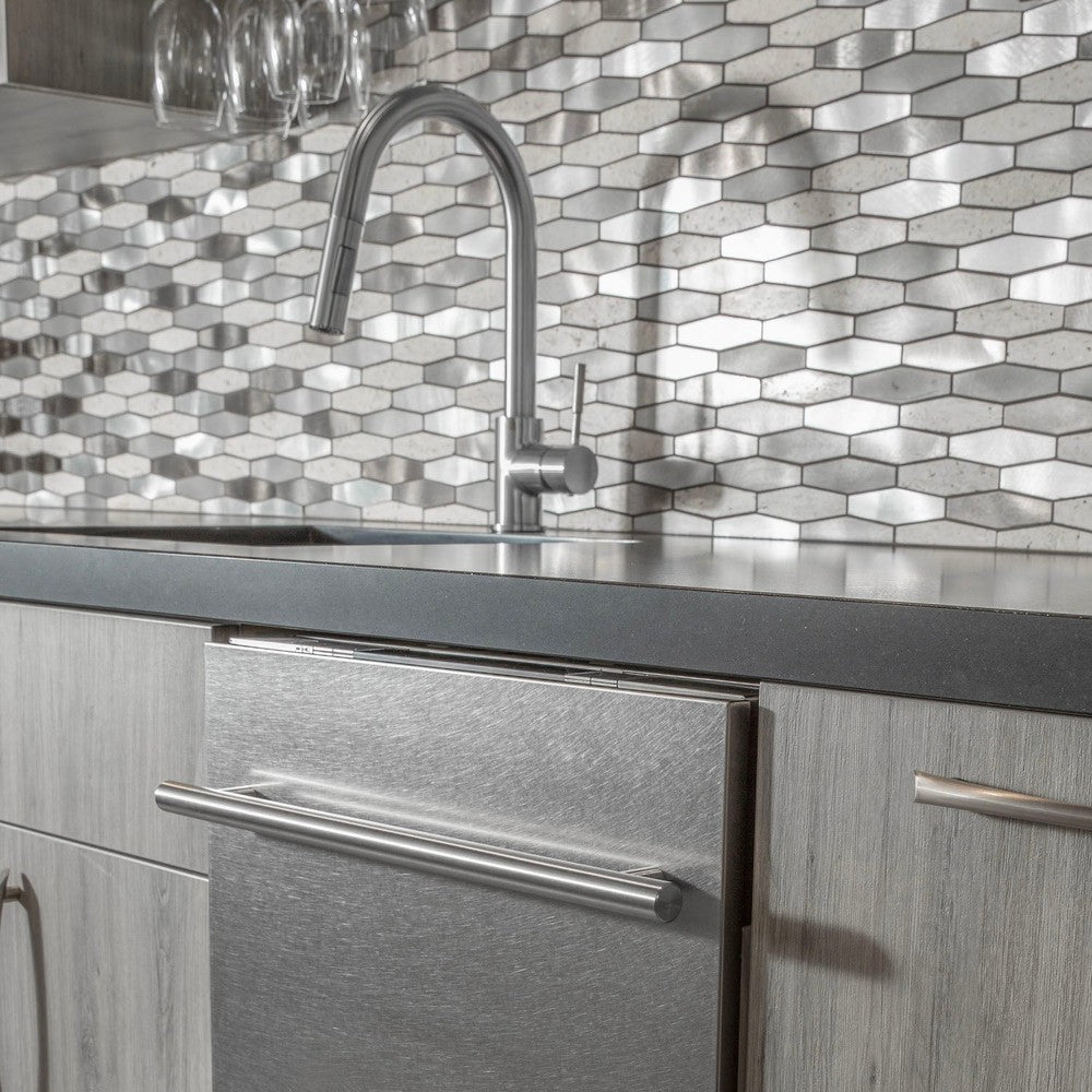 24 in. Fingerprint Resistant Top Control Dishwasher with Tub and Modern Style Handle, 52dBa DWSN24
