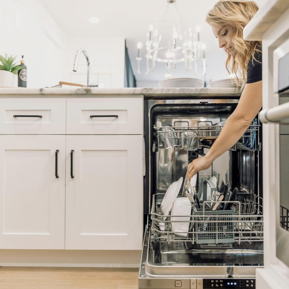 24 in. Fingerprint Resistant Top Control Dishwasher with Tub and Modern Style Handle, 52dBa DWSN24