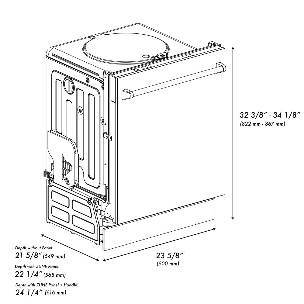 24 in. Fingerprint Resistant Top Control Built-In Dishwasher with Tub and Traditional Style Handle, 52dBa DWSNH24