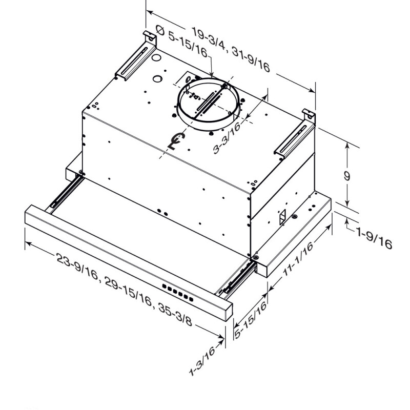 Elite 24-inch Slide-out Range Hood, 400 Max Blower CFM EBS1244SS