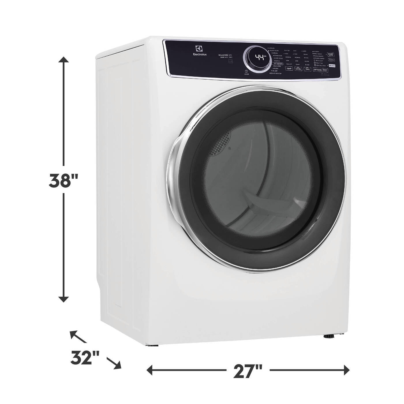 Front Load Perfect Steam Electric Dryer with Predictive Dry™ and Instant Refresh – 8.0 Cu. Ft. ELFE7537AW