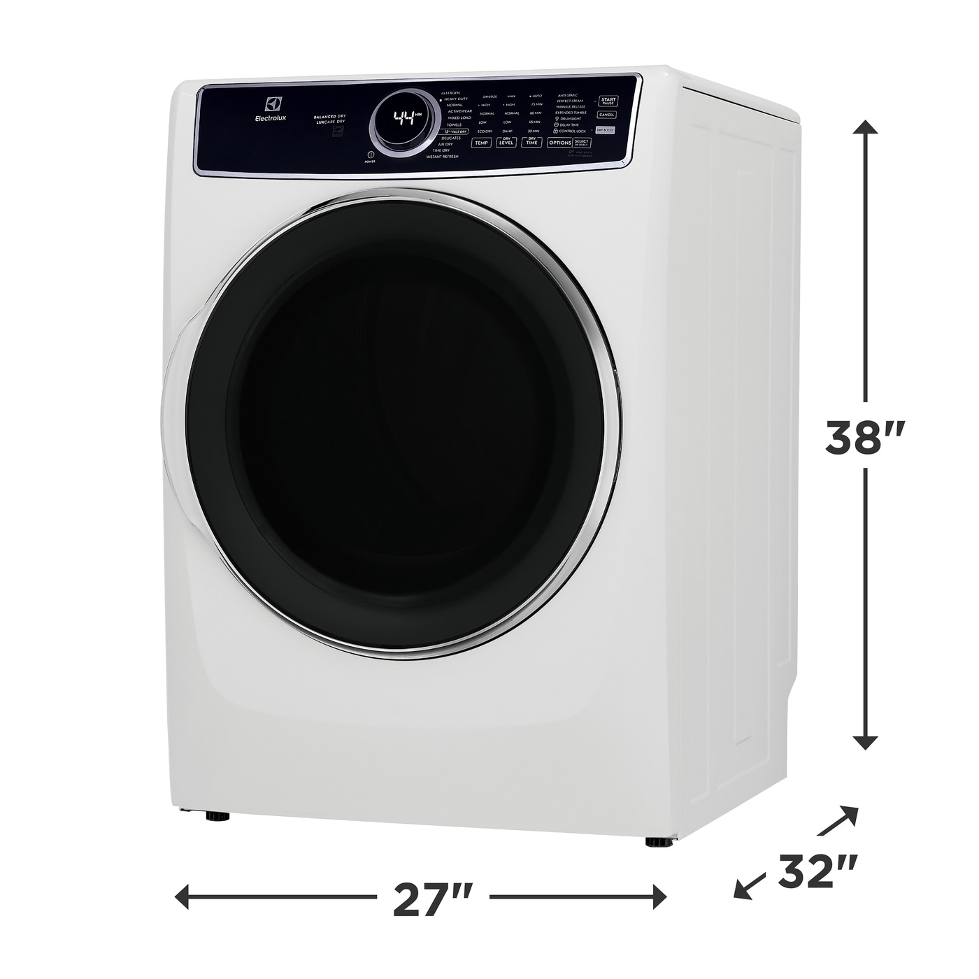Front Load Perfect Steam Electric Dryer with Balanced Dry™ and Instant Refresh – 8.0 Cu. Ft. ELFE7637AW