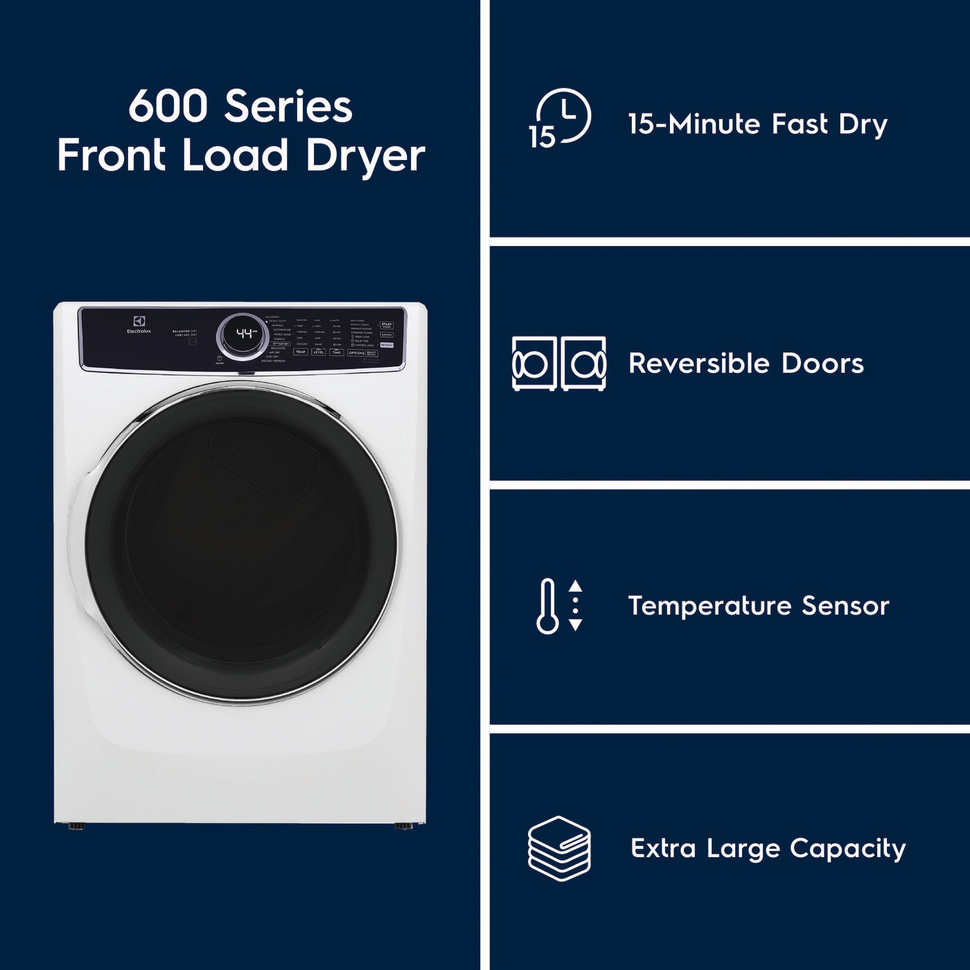 Front Load Perfect Steam Gas Dryer with LuxCare Dry and Instant Refresh – 8.0 Cu. Ft. ELFG7637AW