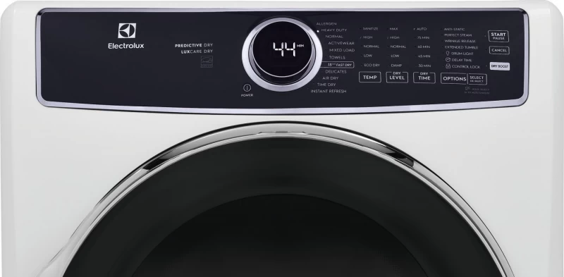 Front Load Perfect Steam Gas Dryer with LuxCare Dry and Instant Refresh – 8.0 Cu. Ft. ELFG7637AW