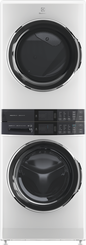 Laundry Tower Single Unit Front Load 4.5 Cu. Ft. Washer & 8 Cu. Ft. Electric Dryer ELTE7600AW