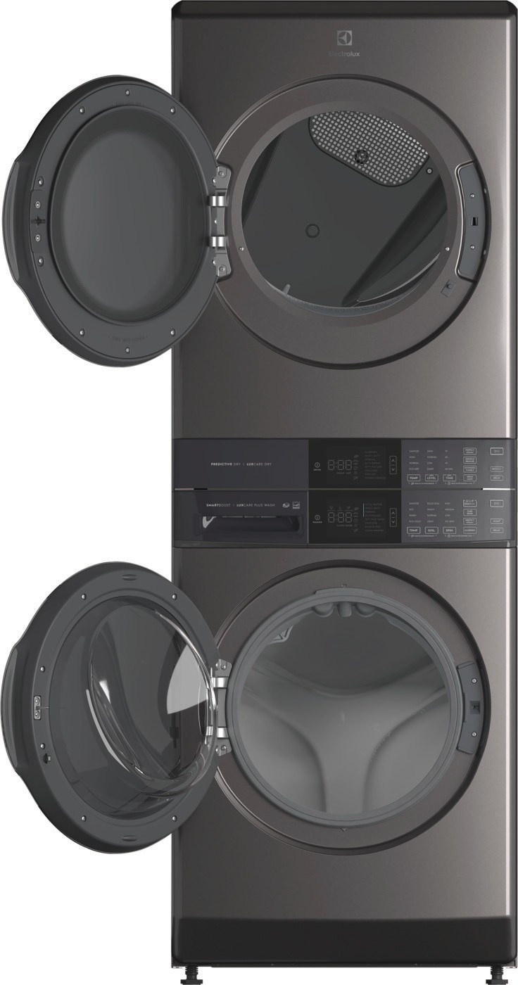 Laundry Tower Single Unit Front Load 4.5 Cu. Ft. Washer & 8 Cu. Ft. Electric Dryer ELTE7600AW