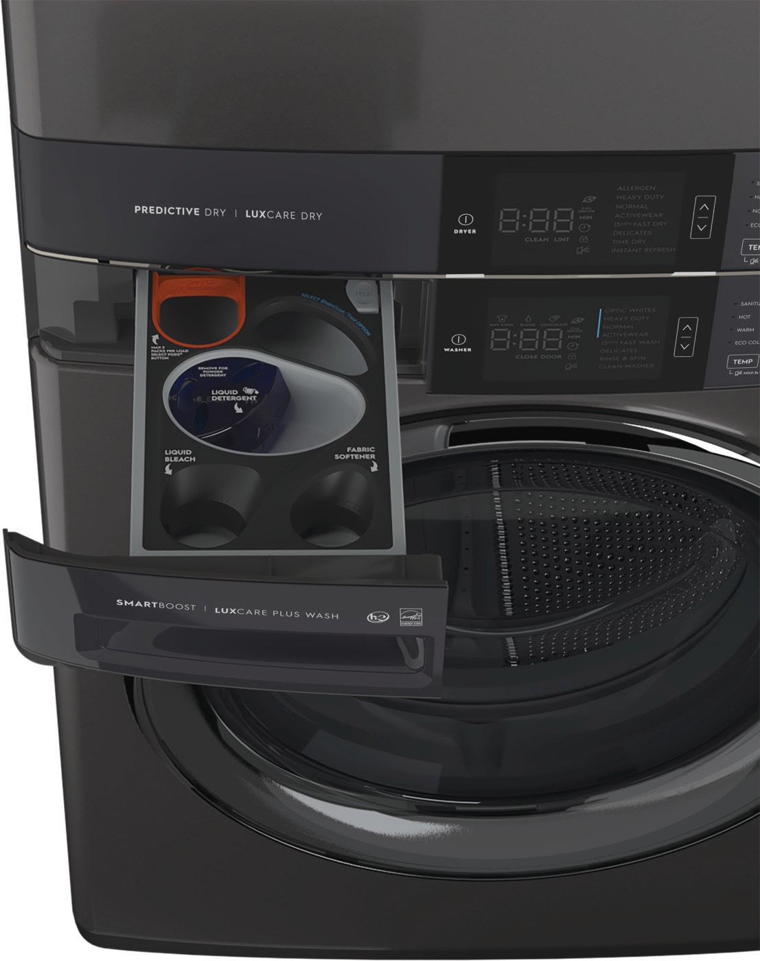 Laundry Tower Single Unit Front Load 4.5 Cu. Ft. Washer & 8 Cu. Ft. Gas Dryer ELTG7600AT