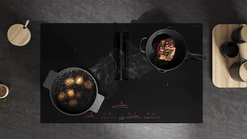 Nikolatesla Flux 36" Induction Cooktops With Downdraft ENF436BL