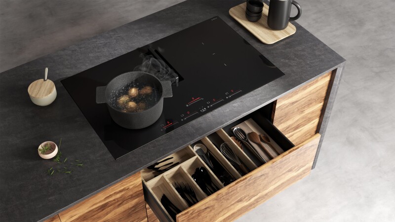 Nikolatesla Flux 36" Induction Cooktops With Downdraft ENF436BL