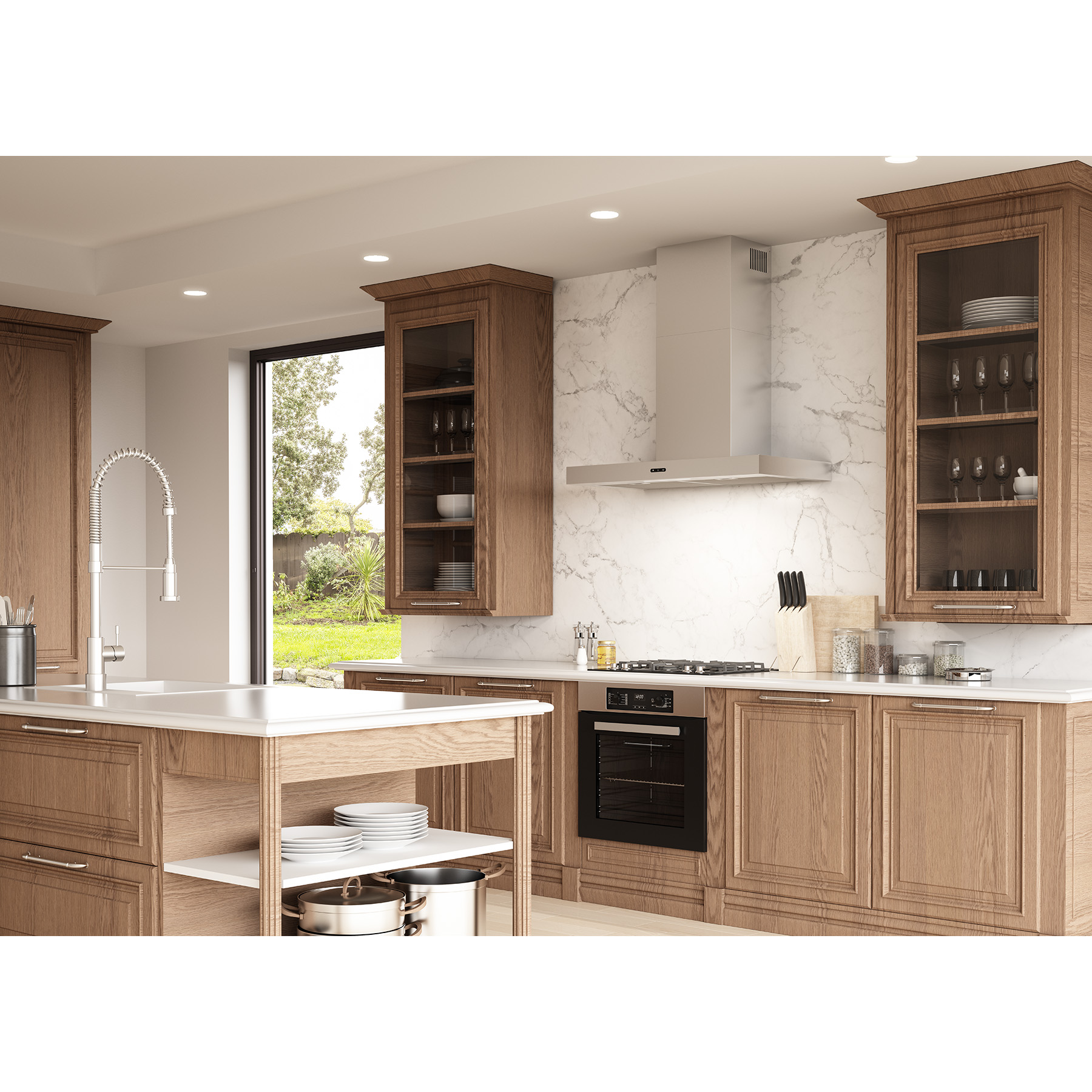 Elite EW43 Series 36-Inch Convertible T-Style Wall Mount Chimney Range Hood, 460 Max Blower CFM EW4336SS