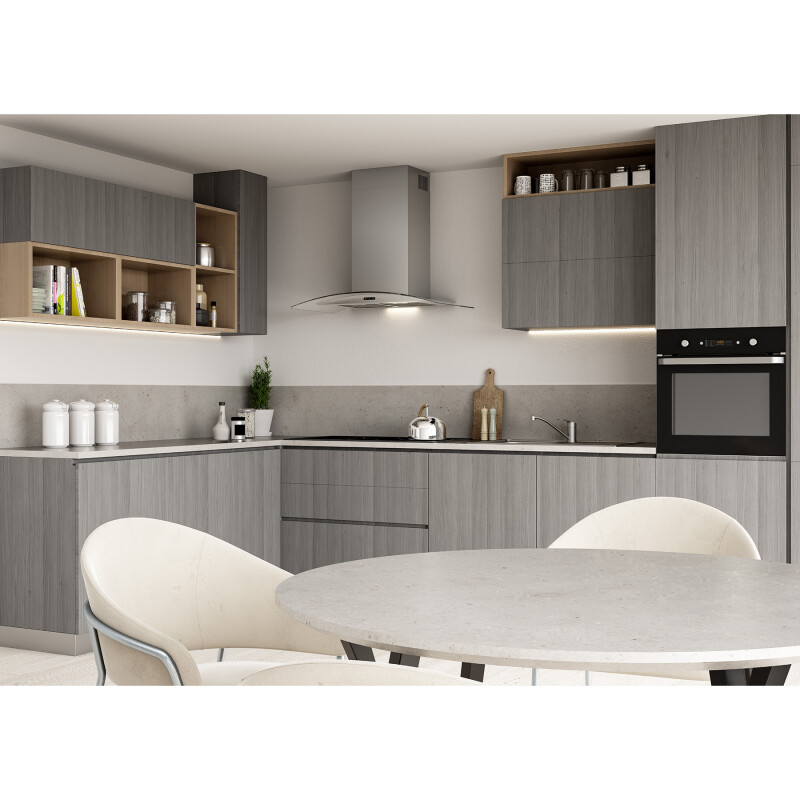 Elite EW46 Series 30-Inch Convertible Curved Glass Chimney Range Hood, 460 Max Blower CFM EW4630SS