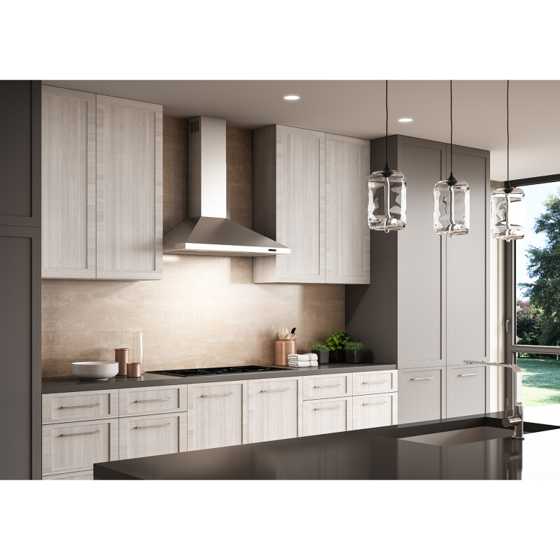 Elite EW48 Series 36-Inch Pyramidal Chimney Range Hood, 460 Max Blower CFM EW4836SS