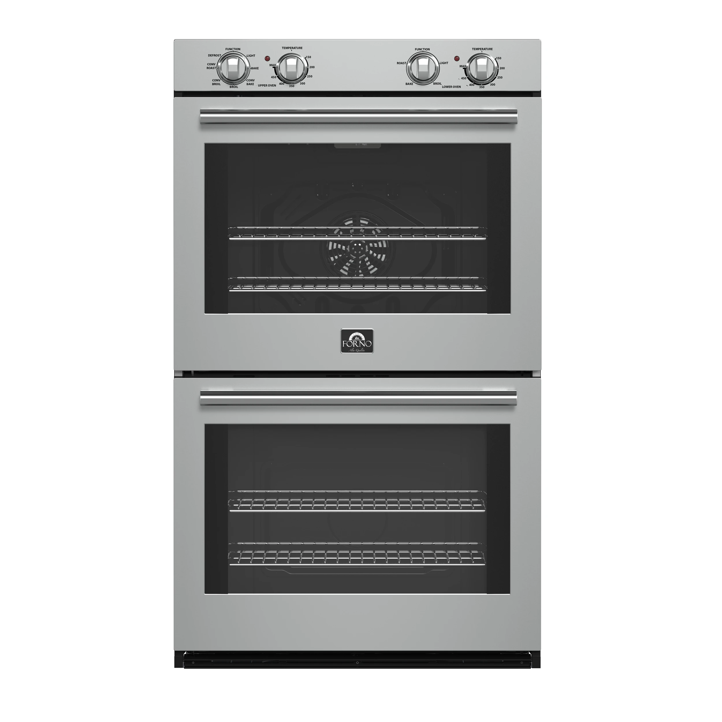 Vomero 30-Inch Double Wall Oven, Stainless Steel, 10 cu.ft Total Capacity, 7100W Convection, Mechanical Controls, Self-Cleaning Function FBOEL132430
