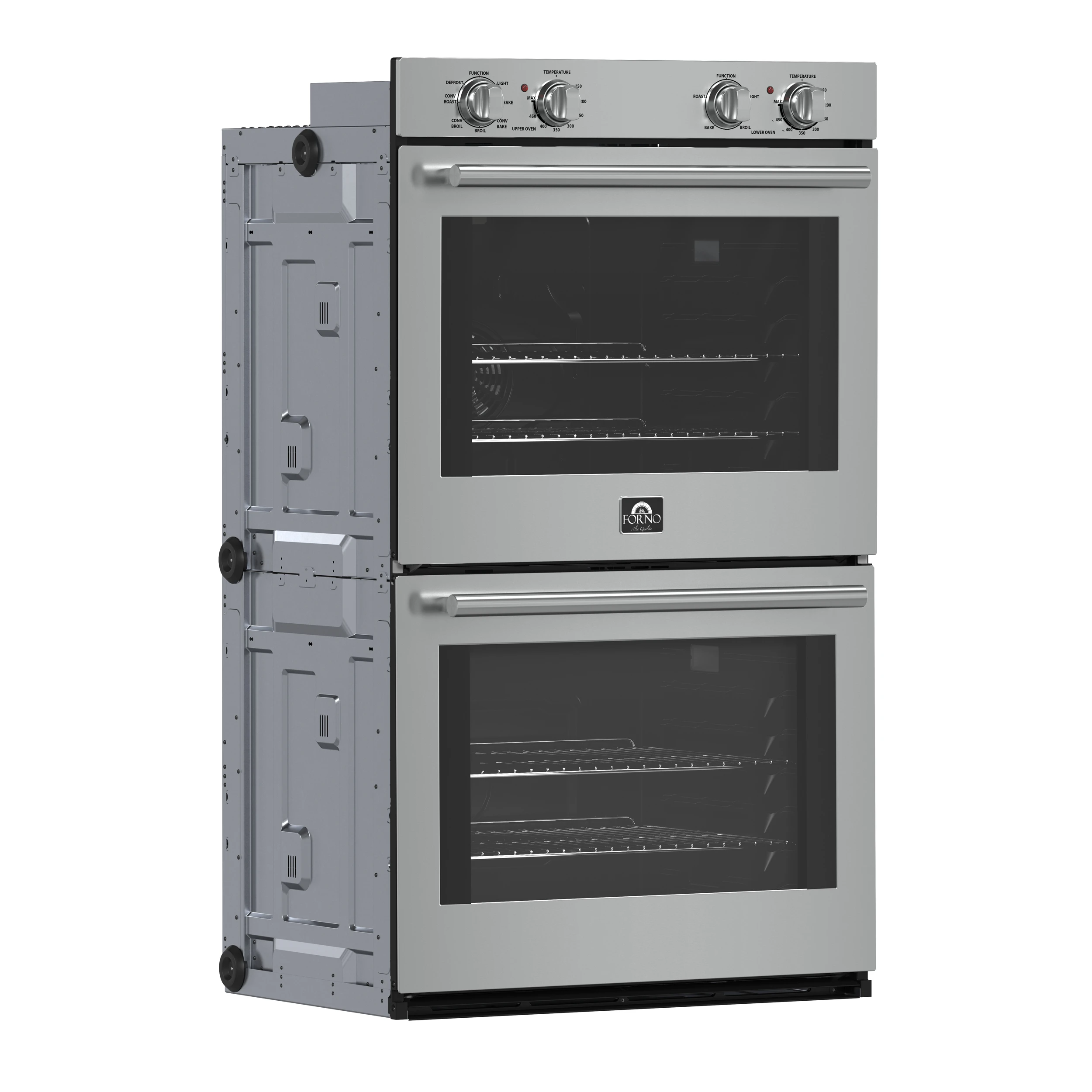 Vomero 30-Inch Double Wall Oven, Stainless Steel, 10 cu.ft Total Capacity, 7100W Convection, Mechanical Controls, Self-Cleaning Function FBOEL132430