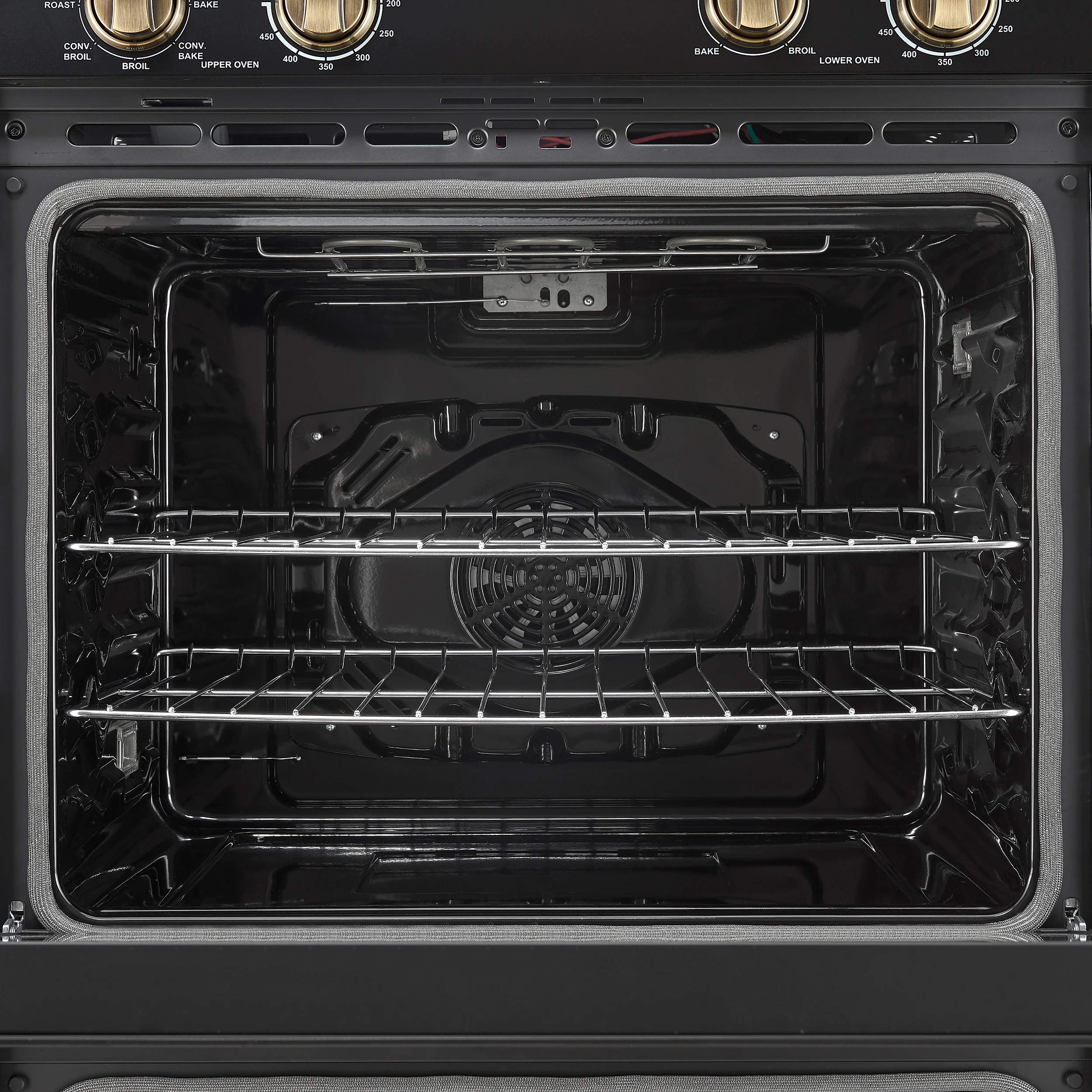 Vomero 30-Inch Double Wall Oven, Black, 10 cu.ft Total Capacity, 7100W Convection, Mechanical Controls, Manuel Steam Clean FBOEL132430BLK