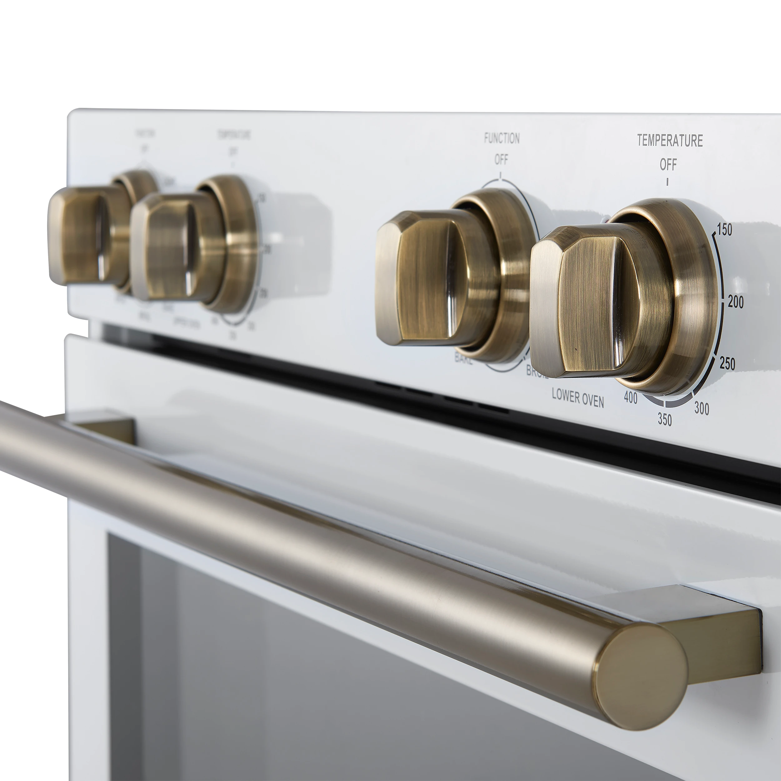 Vomero 30-Inch Double Wall Oven, White, 10 cu.ft Total Capacity, 7100W Convection, Mechanical Controls, Manuel Steam Clean FBOEL132430WHT