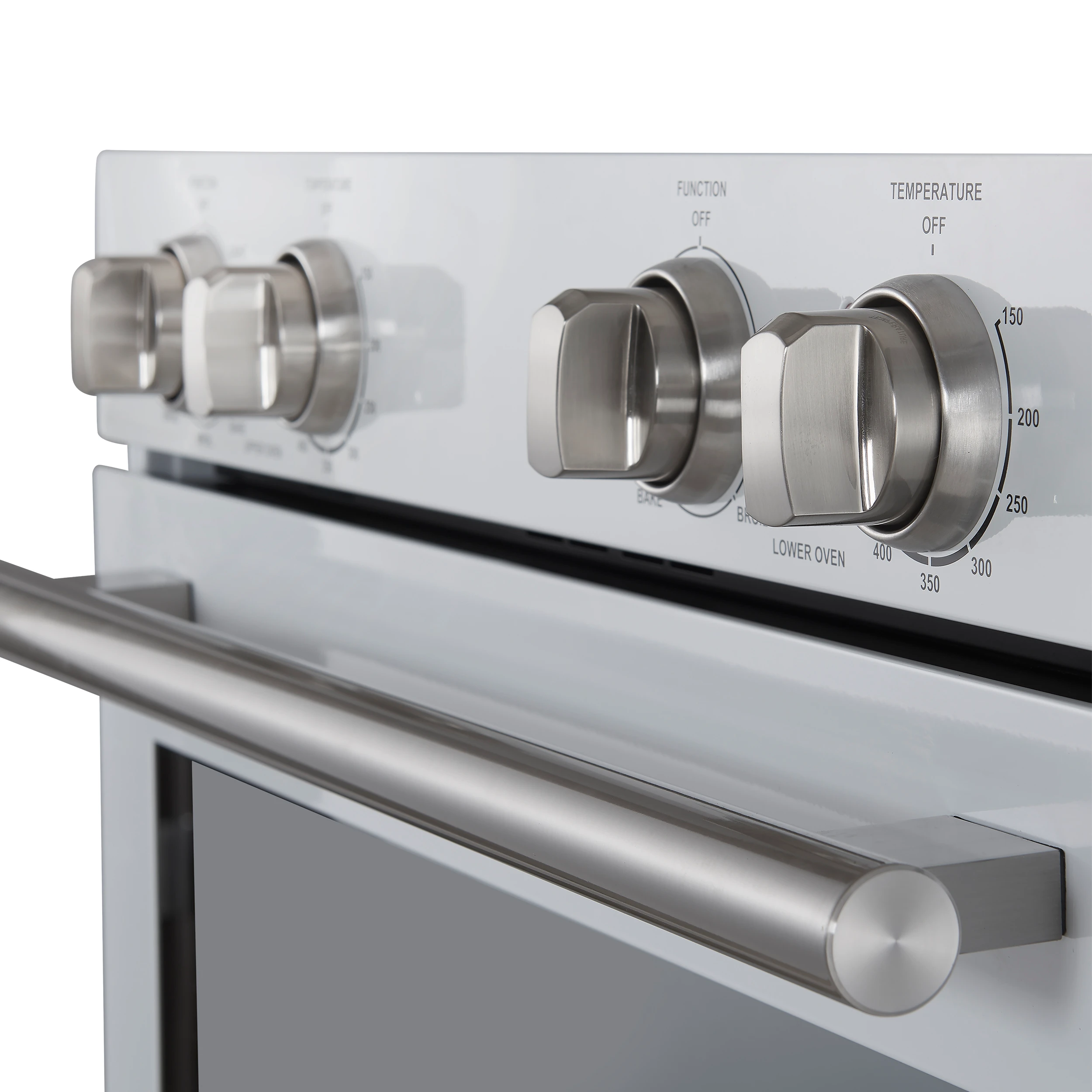 Vomero 30-Inch Double Wall Oven, White, 10 cu.ft Total Capacity, 7100W Convection, Mechanical Controls, Manuel Steam Clean FBOEL132430WHT