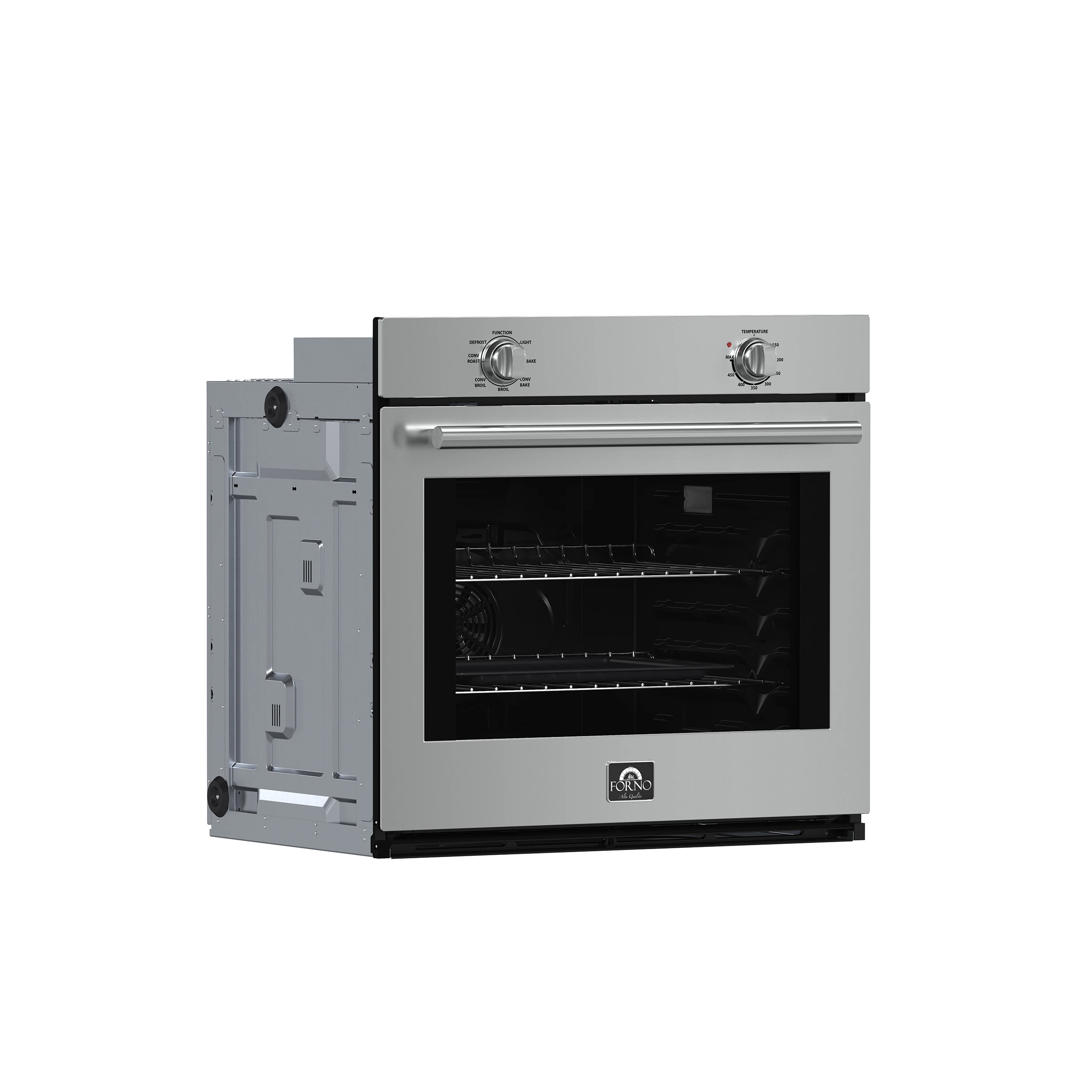 Vomero 30-Inch Wall Oven, Stainless Steel, 5 cu.ft Capacity, 3550 Watts Convection, Mechanical Controls, Self-Cleaning Function FBOEL137030