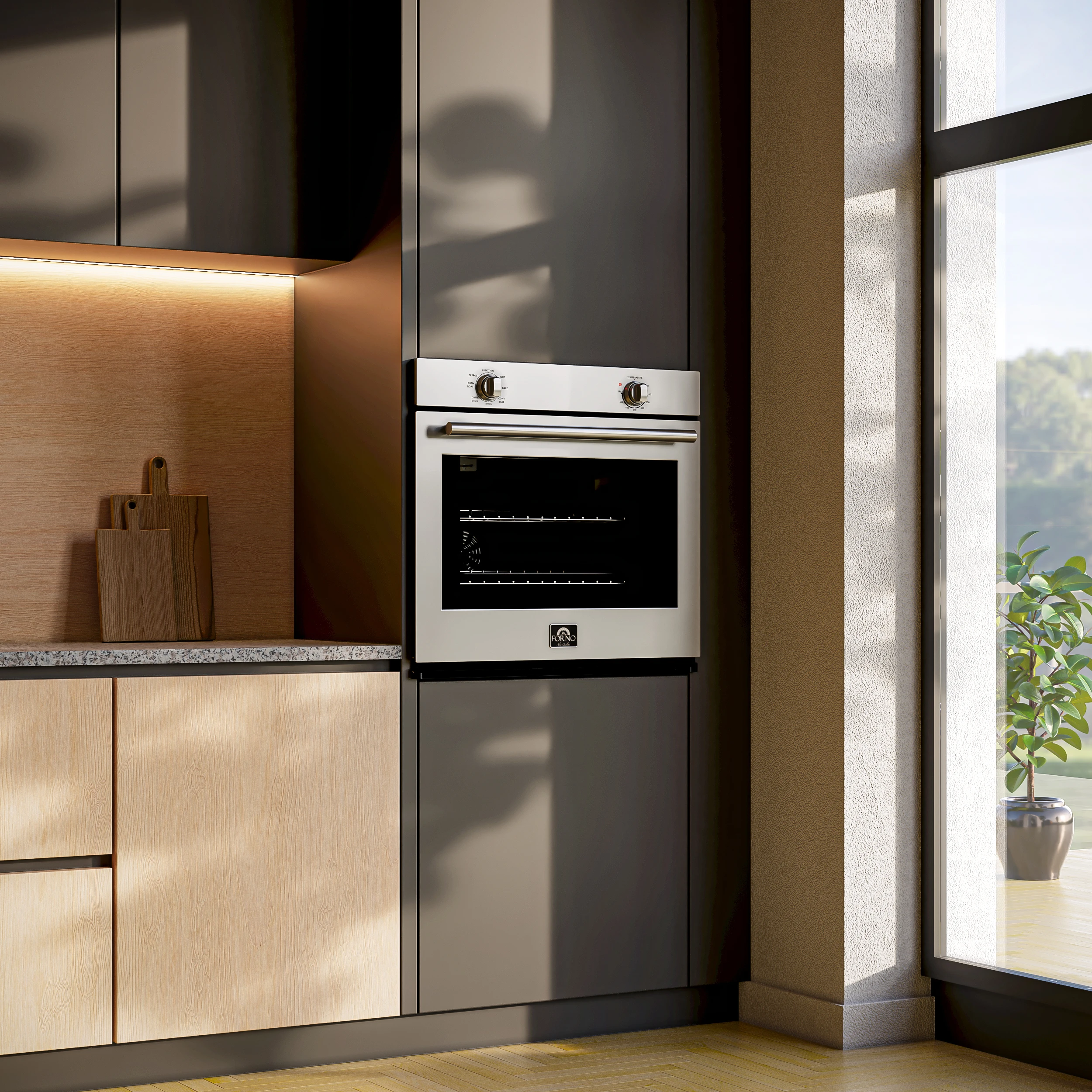 Vomero 30-Inch Wall Oven, Stainless Steel, 5 cu.ft Capacity, 3550 Watts Convection, Mechanical Controls, Self-Cleaning Function FBOEL137030