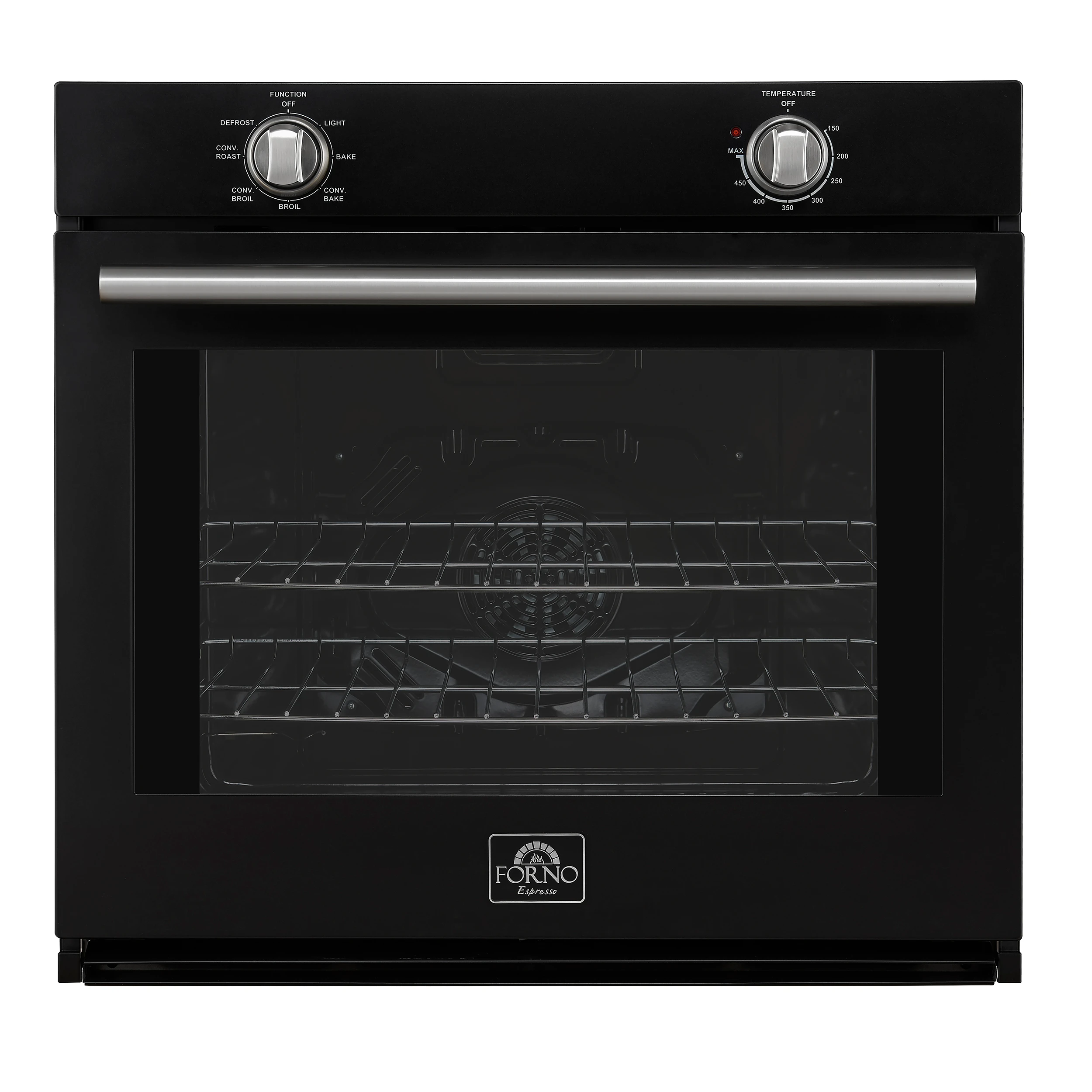 Vomero 30-Inch Wall Oven, Black, 5 cu.ft Capacity, 3550 Watts Convection, Mechanical Controls, Manuel Steam Clean FBOEL137030BLK