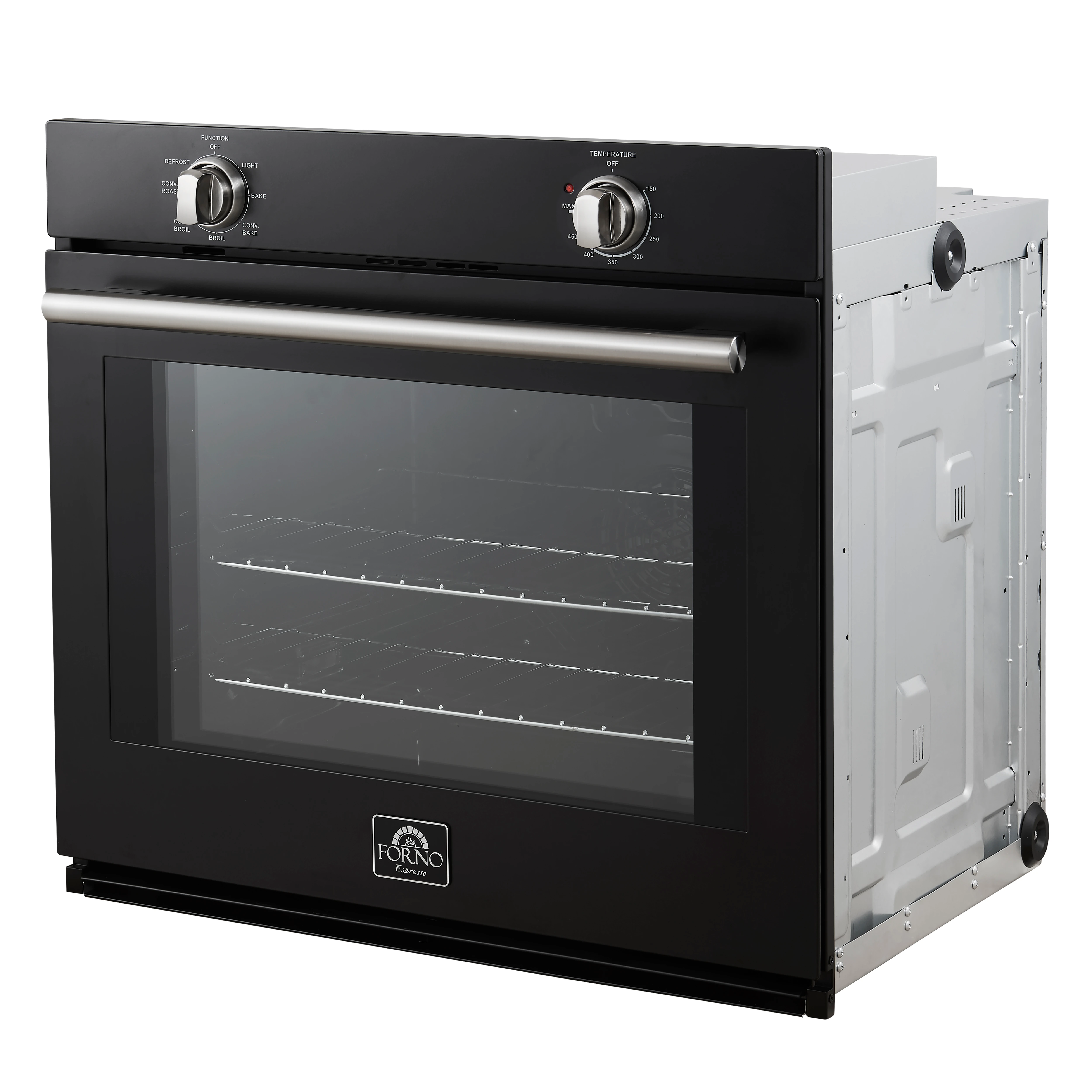 Vomero 30-Inch Wall Oven, Black, 5 cu.ft Capacity, 3550 Watts Convection, Mechanical Controls, Manuel Steam Clean FBOEL137030BLK