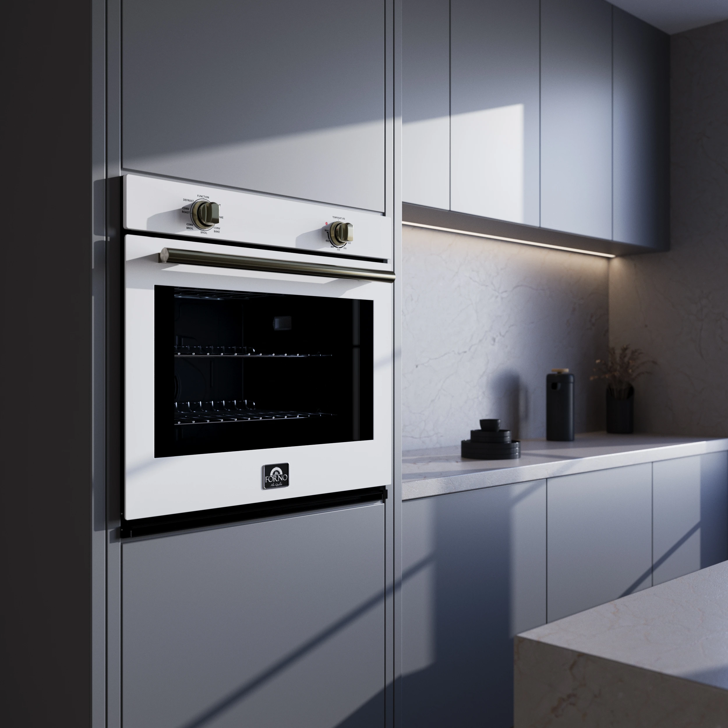 Vomero 30-Inch Wall Oven, Black, 5 cu.ft Capacity, 3550 Watts Convection, Mechanical Controls, Manuel Steam Clean FBOEL137030BLK