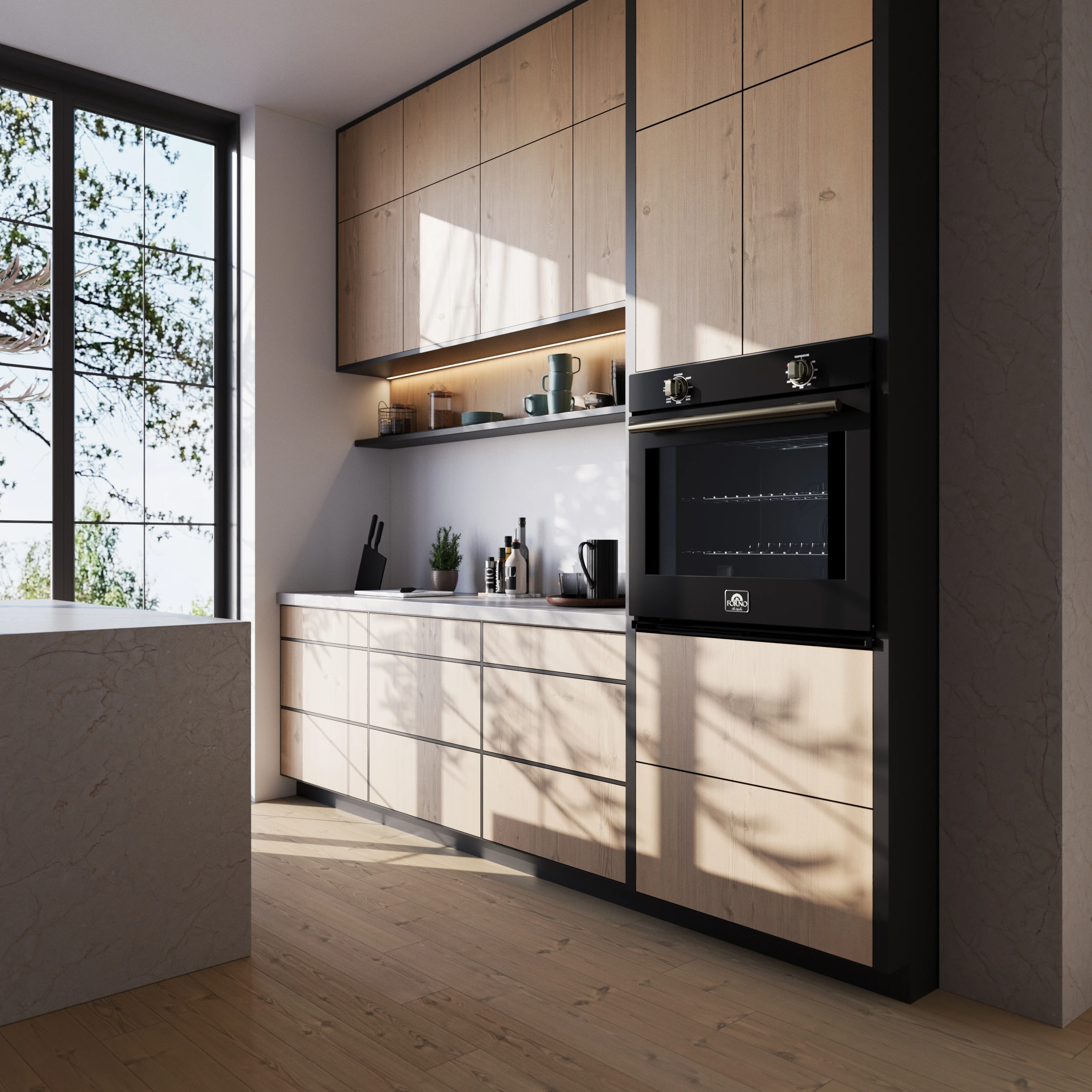 Vomero 30-Inch Wall Oven, Black, 5 cu.ft Capacity, 3550 Watts Convection, Mechanical Controls, Manuel Steam Clean FBOEL137030BLK